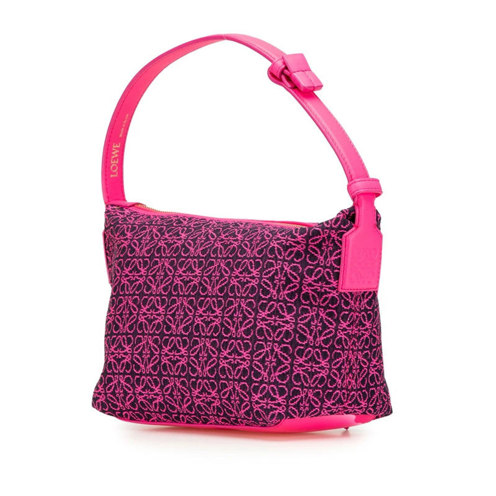 Loewe Jacquard Neon Cubie Handbag Bag Pink Leather Anagram Pink